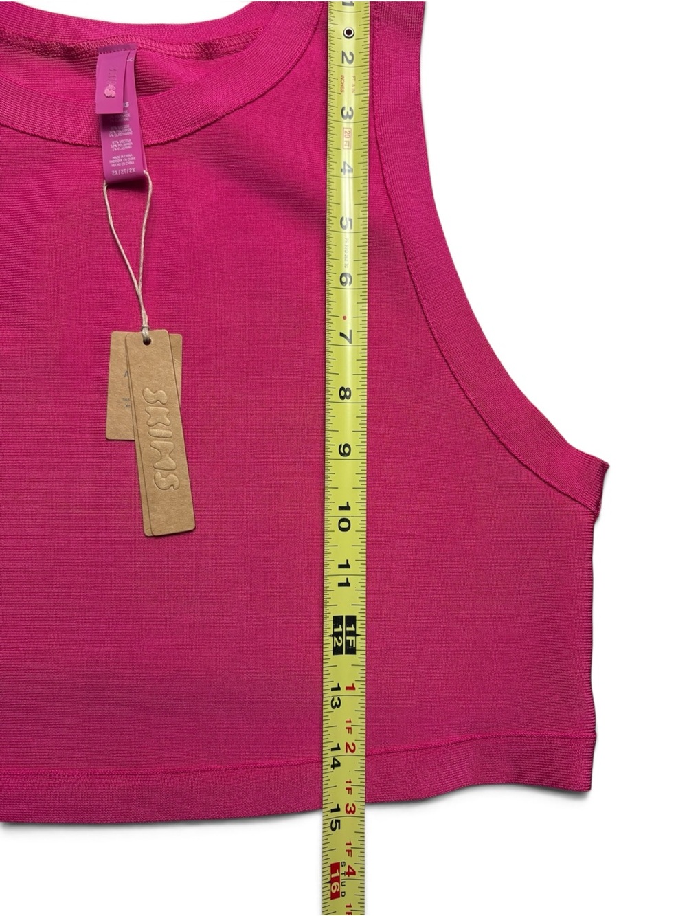 NWT SKIMS Knit Swim High Neck Crop Top Magenta Pink 2X - Picture 4 of 10